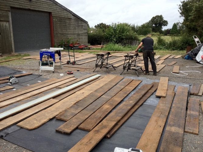 Reclaimed oak floor restoration - all floorboards