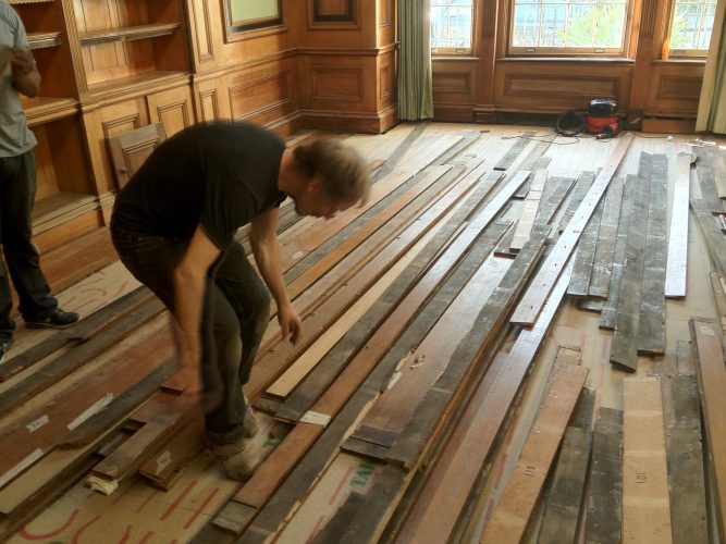 Oak floor - boards lifted