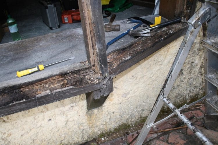 Wood window restoration - damaged frame in need of restoration