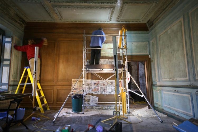 Wood panelling restoration - upper wall panelling