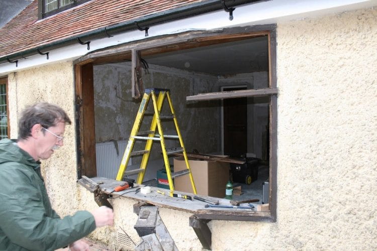 Wood window restoration- open window