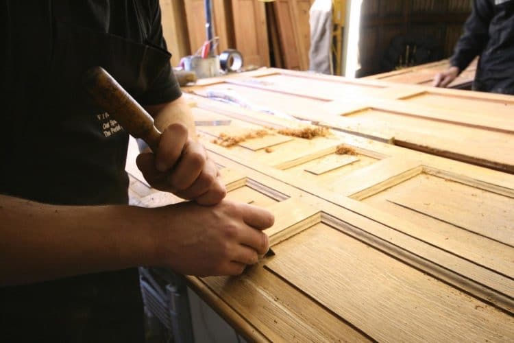 Wood panelling restoration - hand tools