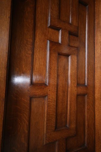 Oak door restoration - completed left side