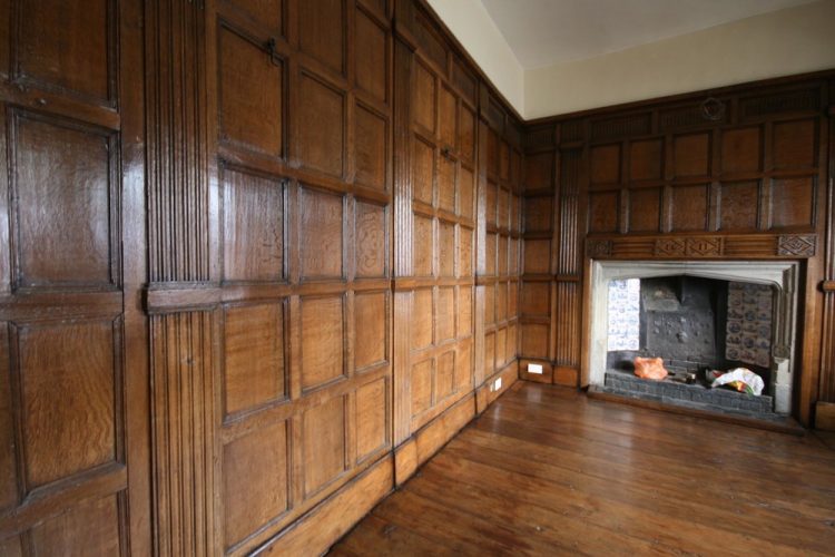 Restored wood panelling at Groombridge house