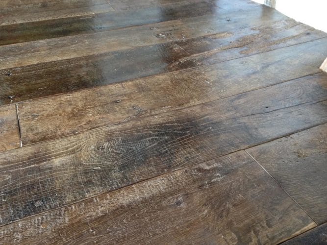 Reclaimed oak floor - restored and polished