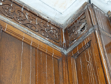 Cracked wooden panelling repair restoration vincent reed