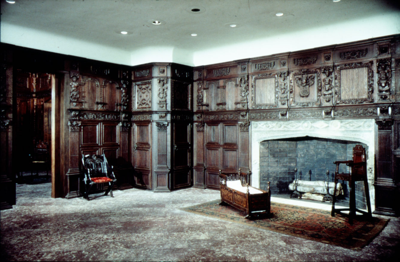 Oak panelling in the home of William Crowe